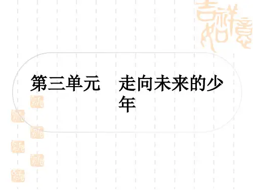 初中毕业道德与法治总复习精讲 第一篇 考点梳理 九年级下册 第三单元 走向未来的少年