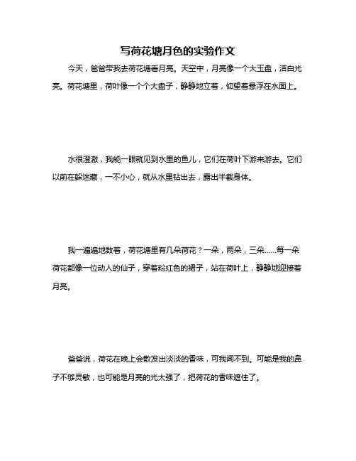 写荷花塘月色的实验作文
