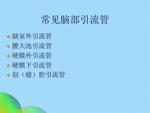 神经外科各种引流管的护理(共34张PPT)