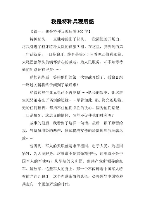 我是特种兵观后感