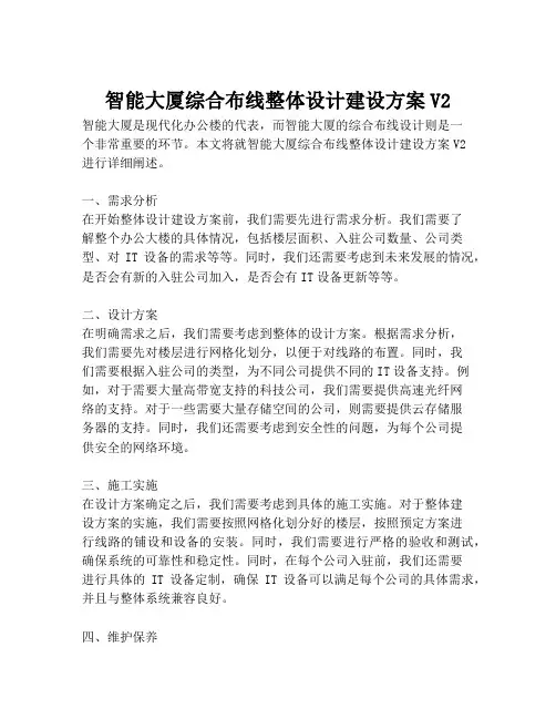 2023-智能大厦综合布线整体设计建设方案V2-1
