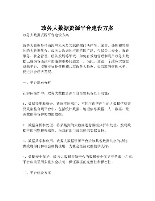 2023-政务大数据资源平台建设方案-1