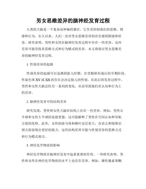 男女思维差异的脑神经发育过程
