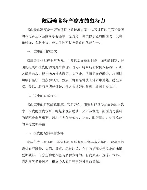 陕西美食特产凉皮的独特力