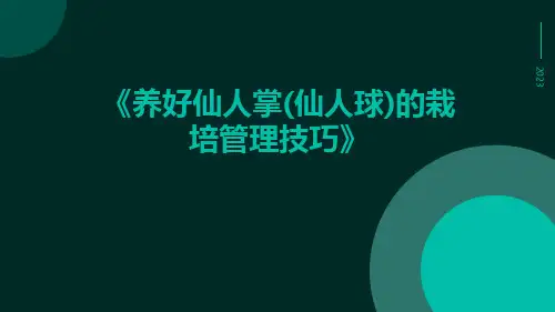 养好仙人掌(仙人球)的栽培管理技巧