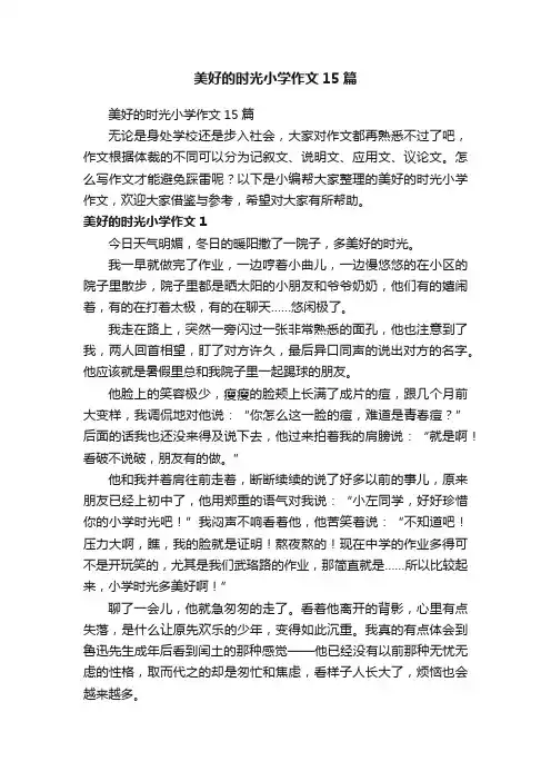 美好的时光小学作文15篇