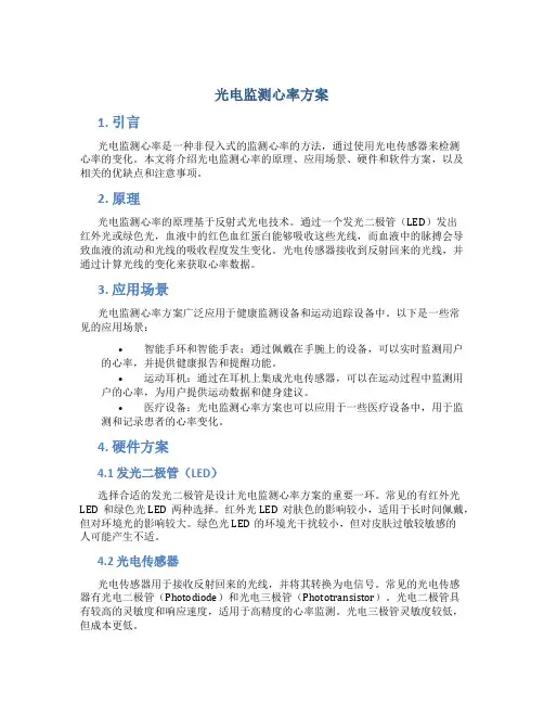 光电监测心率方案
