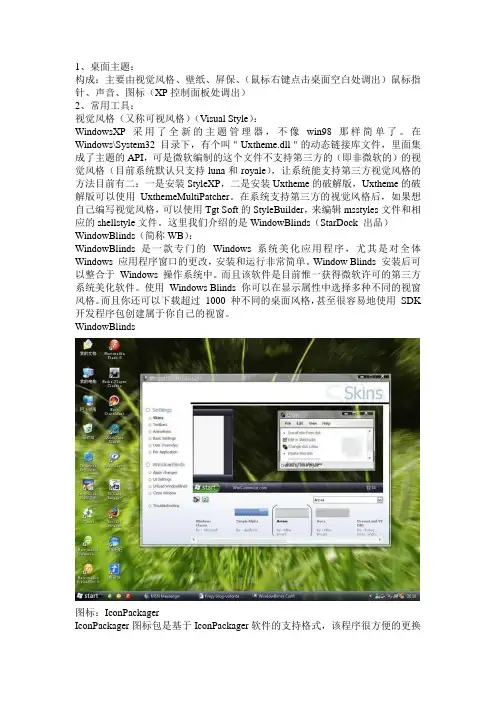 XP的美化相关软件名称及功能介绍