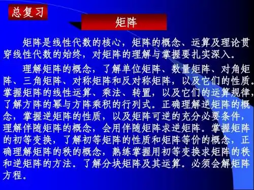 线性代数总复习(两讲)