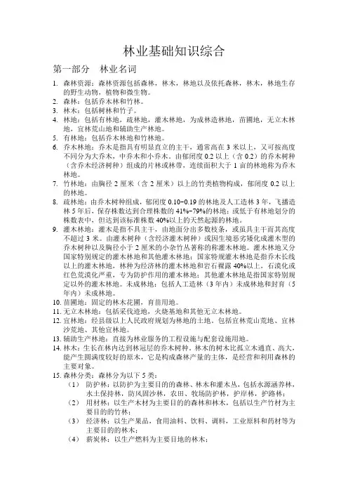 林业基础知识综合