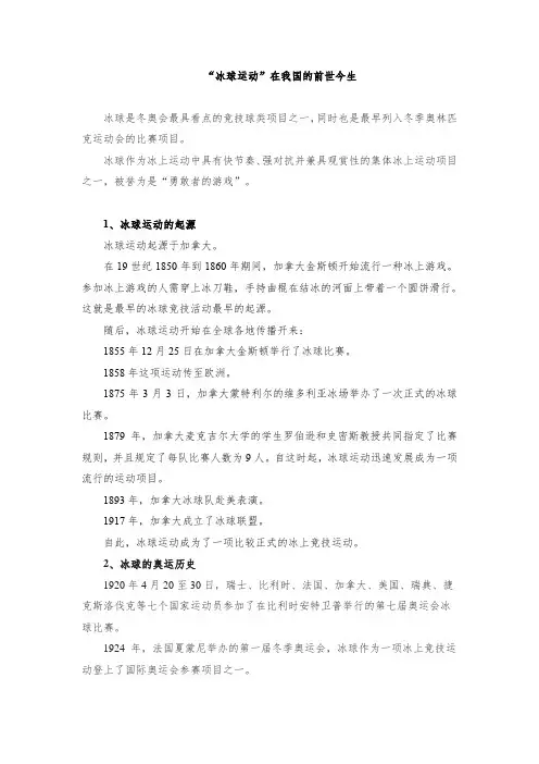 冰球运动的前世今生