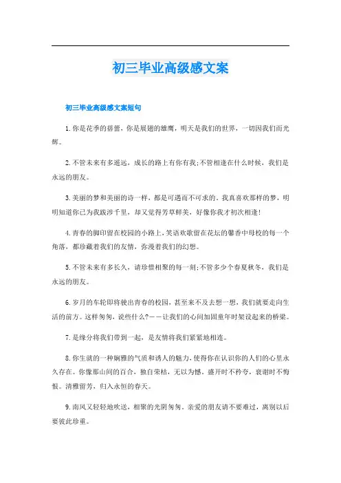 初三毕业高级感文案