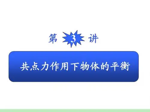 第2章_第3讲共点力作用下物体的平衡1