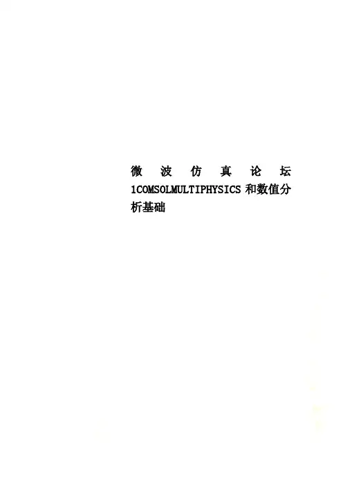 微波仿真论坛1COMSOLMULTIPHYSICS和数值分析基础