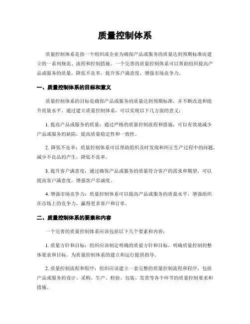 质量控制体系