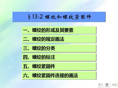 画法几何及机械制图-螺纹和螺纹紧固件
