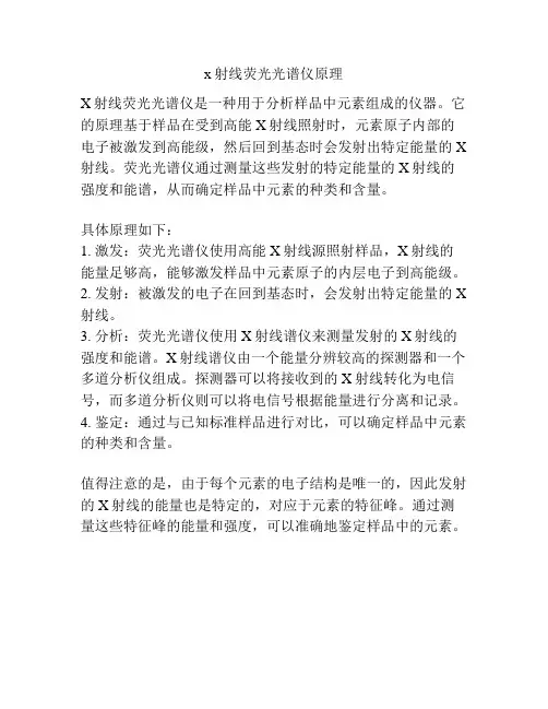 x射线荧光光谱仪原理