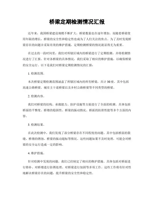 桥梁定期检测情况汇报