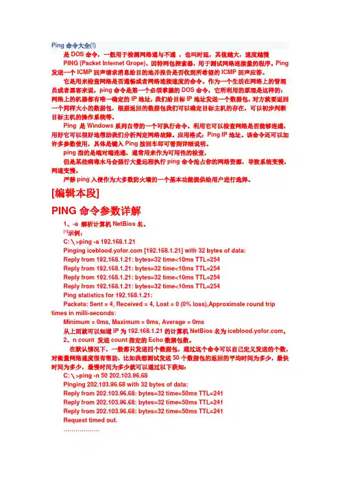 Ping命令大全