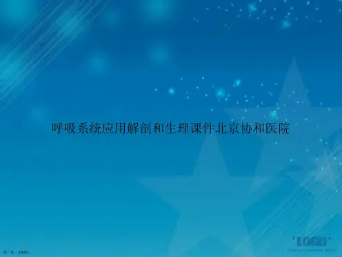 呼吸系统应用解剖和生理北京协和医院2讲课文档