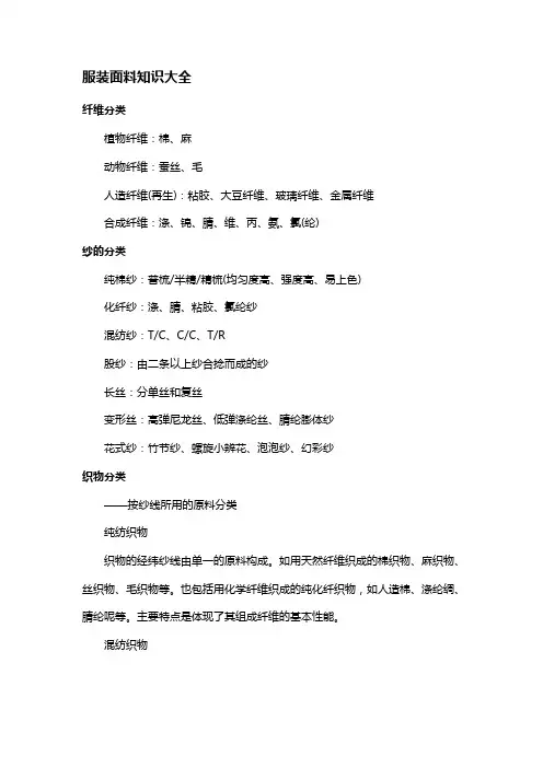 服装面料知识大全