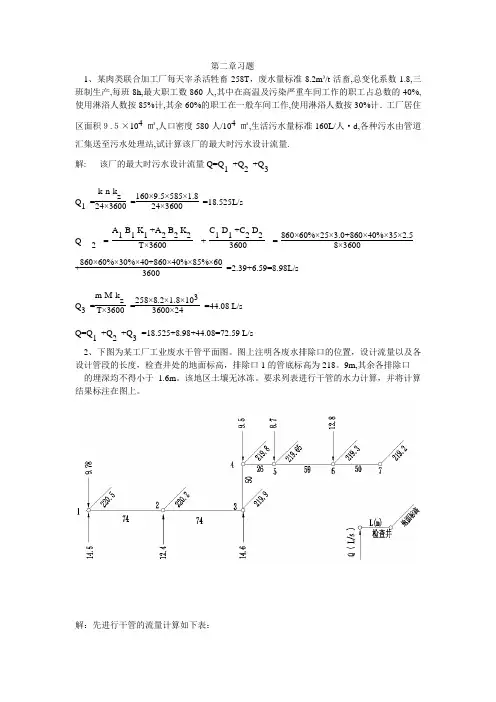 (完整版)排水工程(上册)课后答案及例题