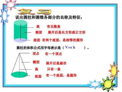 2020年新人教版六年级数学下册圆柱与圆锥ppt课件