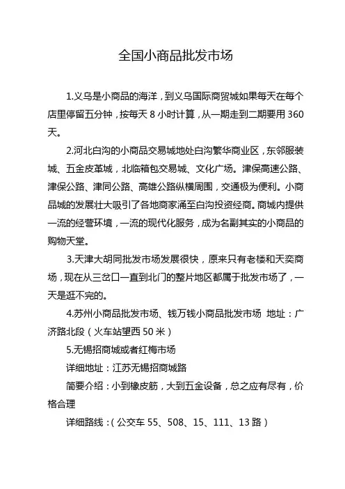 全国小商品批发市场