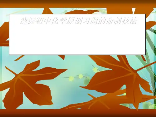 初中化学原创习题的命制技法 PPT课件 图文