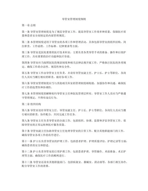 导管室管理制度细则