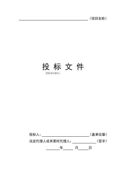 河南投标文件格式