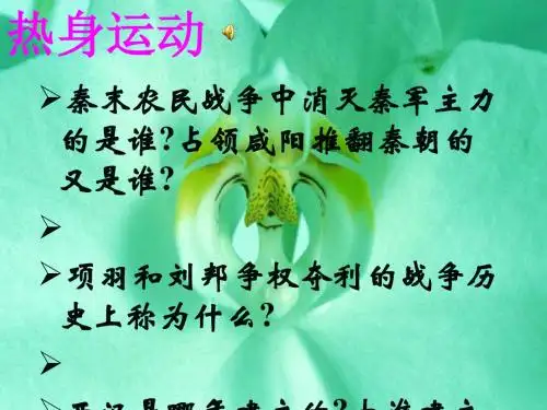 “休养生息”与“文景之治”PPT优秀课件1 华东师大版