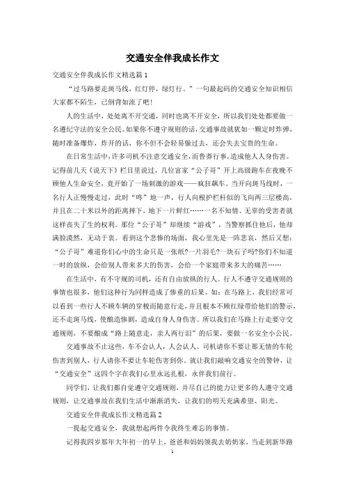 交通安全伴我成长作文