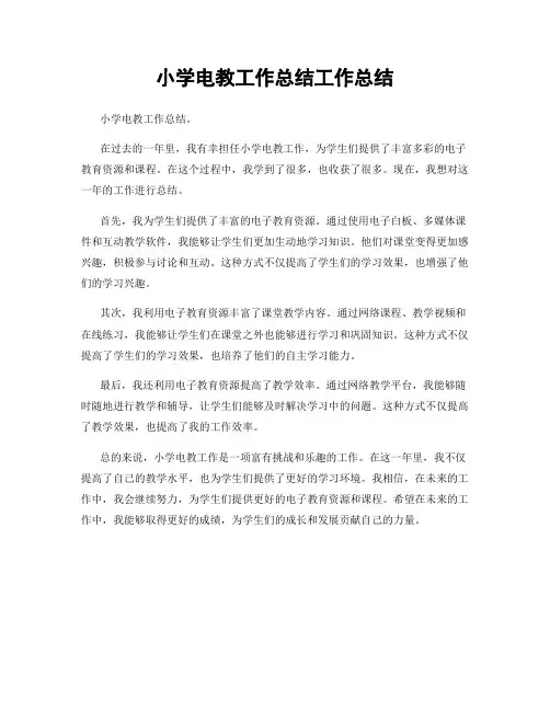 小学电教工作总结工作总结