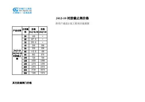 J41J-10衬胶截止阀价格