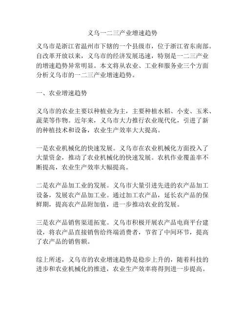 义乌一二三产业增速趋势