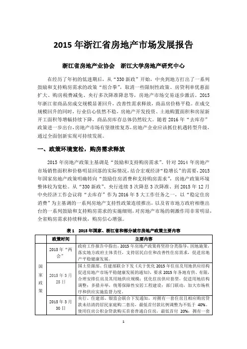 2015年浙江房地产场发展报告.pdf