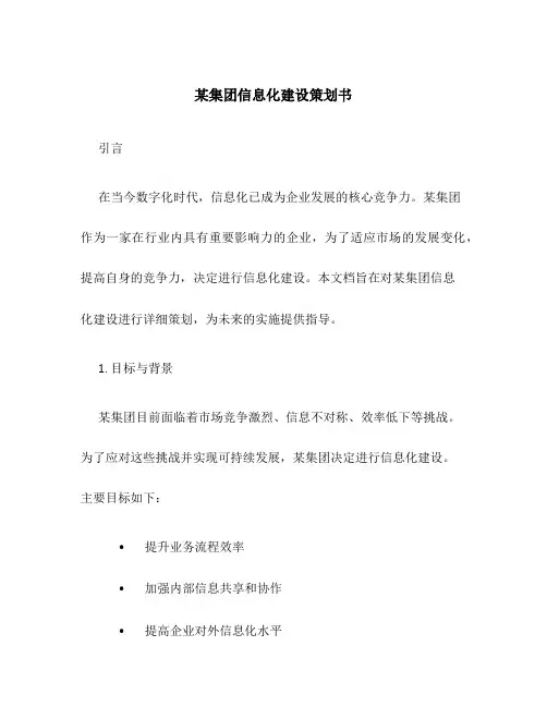 某集团信息化建设策划书
