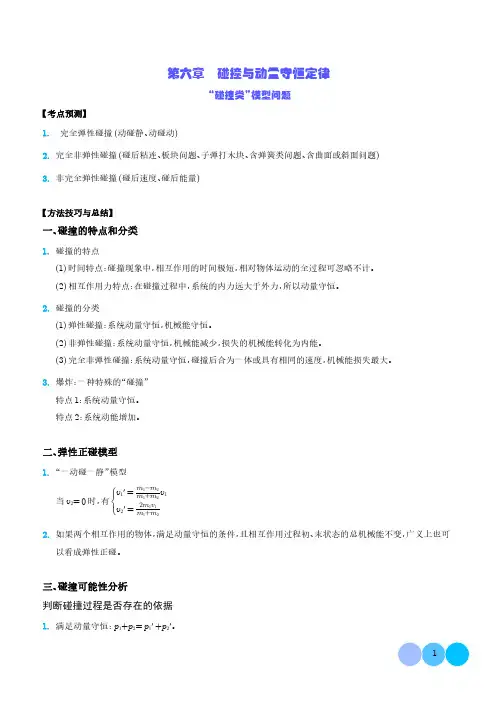 “碰撞类”模型问题(解析版)-2024高三物理一轮复习题型归纳(新高考专用)