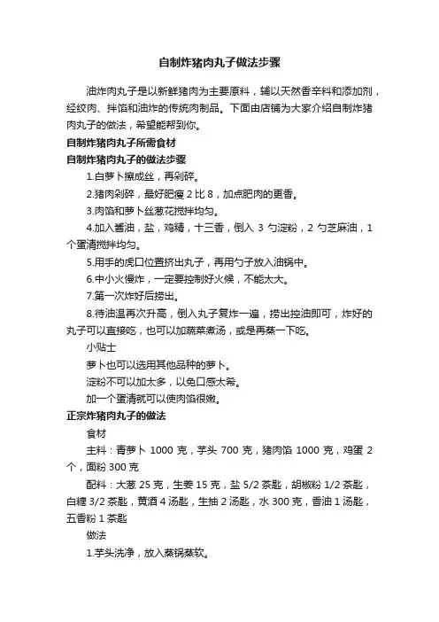 自制炸猪肉丸子做法步骤