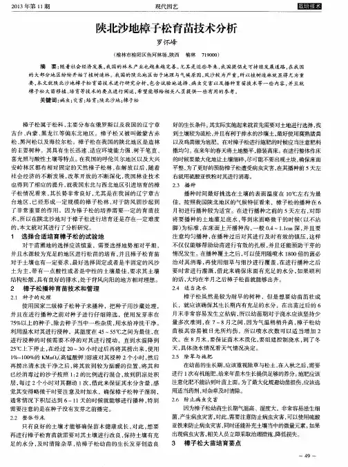 陕北沙地樟子松育苗技术分析