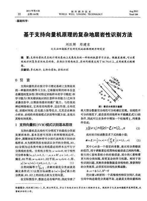 基于支持向量机原理的复杂地层岩性识别方法