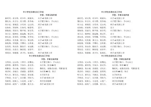 中小学生仪表礼仪、言谈三字经