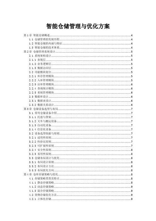 智能仓储管理与优化方案