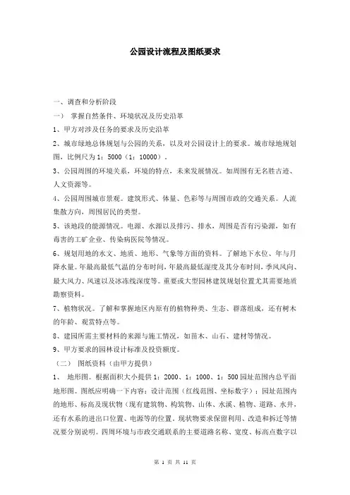 公园景观设计流程及要求