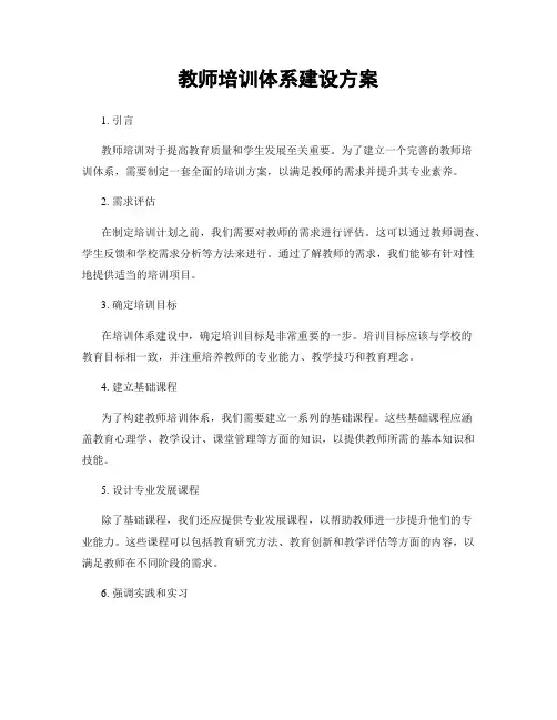 教师培训体系建设方案