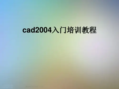 cad2004入门培训教程