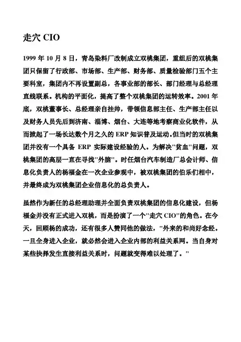 CIO案例2：走穴CIO