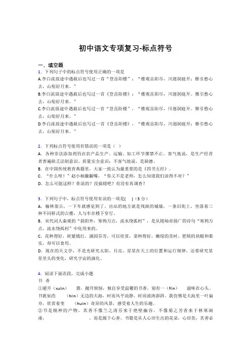 初中语文专项复习-标点符号DMY