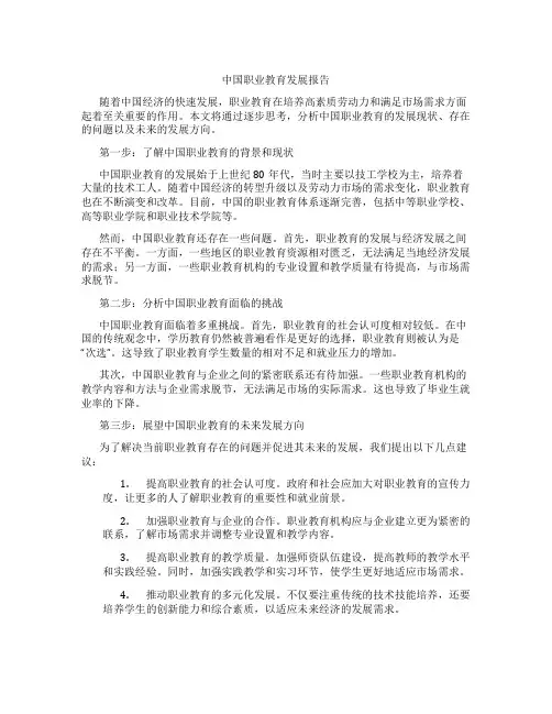 中国职业教育发展报告